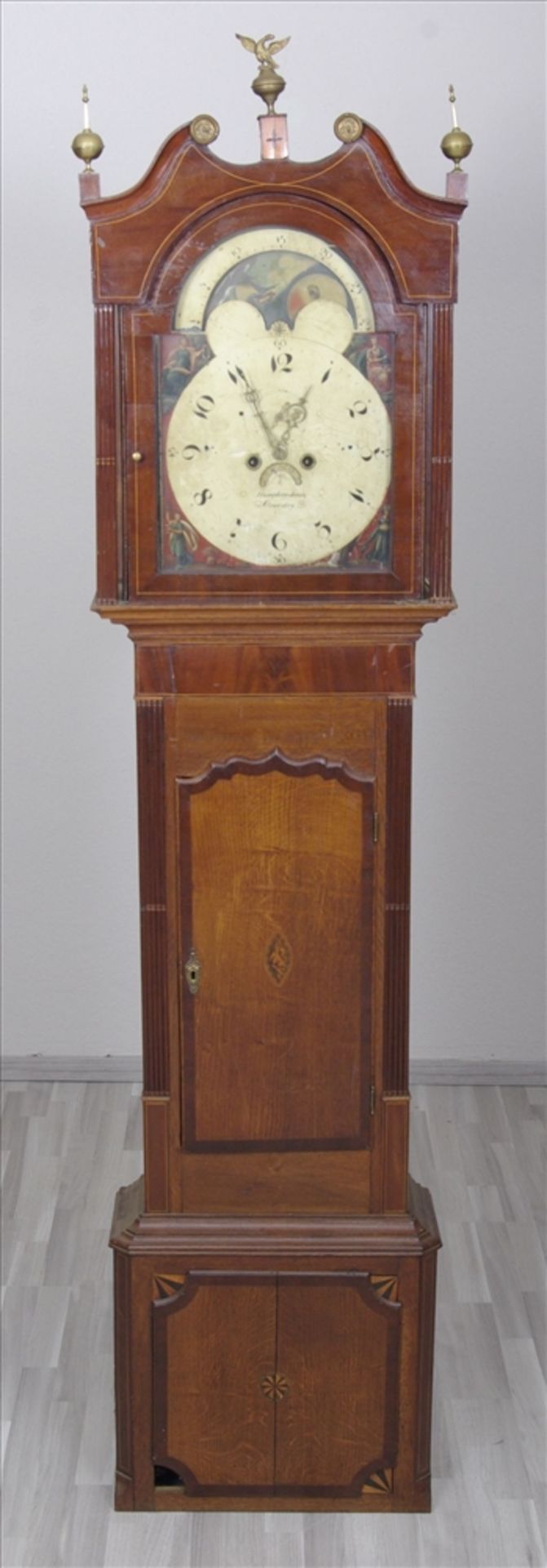 Standuhr, Humphrey Jones, Oswestry, England, 1.Hälfte 19.Jh., hochrechteckiger Korpus m.