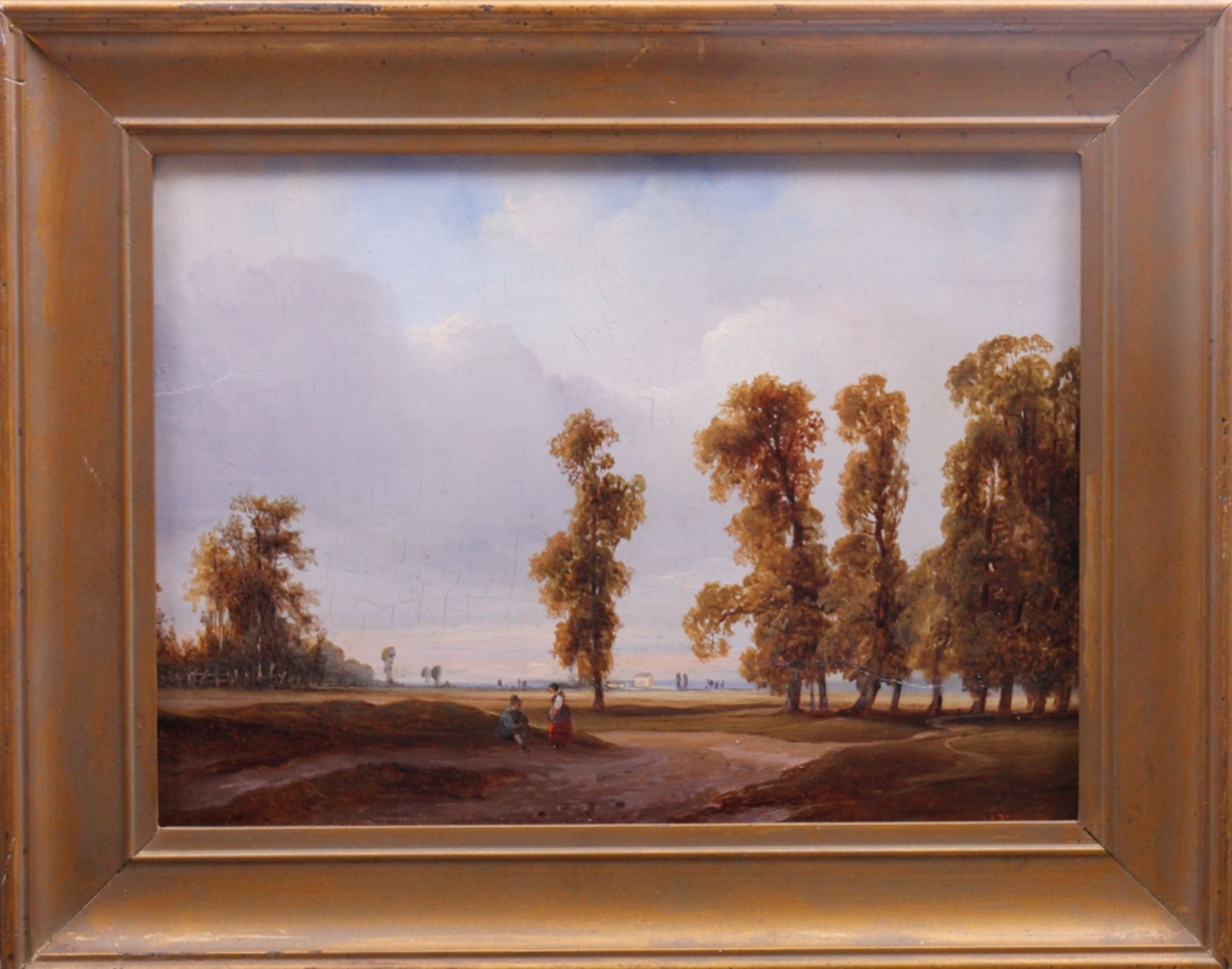 Wilhelm August Krause (1803 in Dessau - 1864 in Berlin), baumbestandene Landschaft, Öl auf Holz, u.