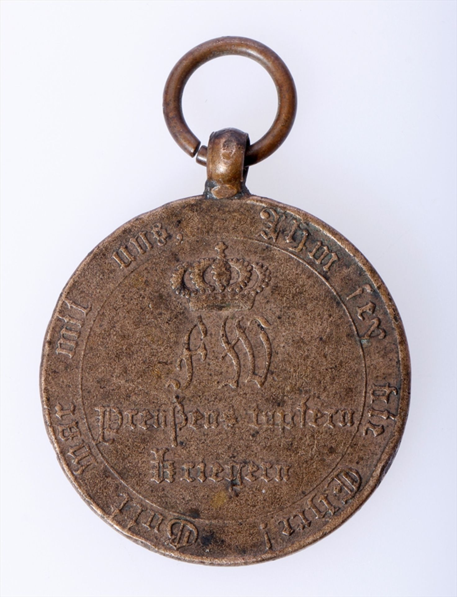Preußen Kriegsdenkmünze 1813-1814, kantige Kreuzarme, für Kämpfer mit Randinschrift `` Aus eroberten - Image 2 of 3