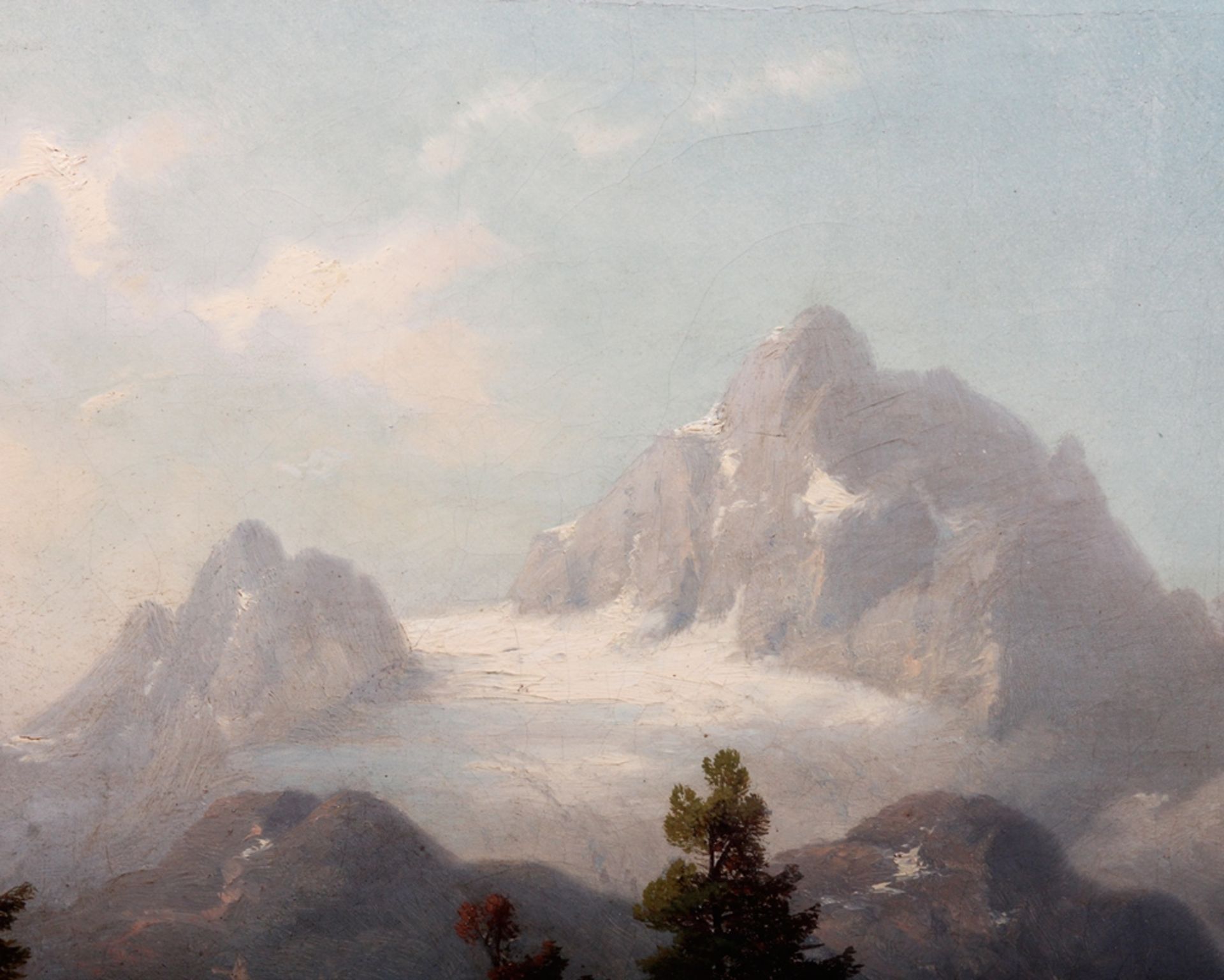 Wohl Louis Rohsal (ca. 1820 -ca. 1910), Landschaft mit Wildbach, 19. Jhdt., Öl auf Leinwand, auf - Image 3 of 7
