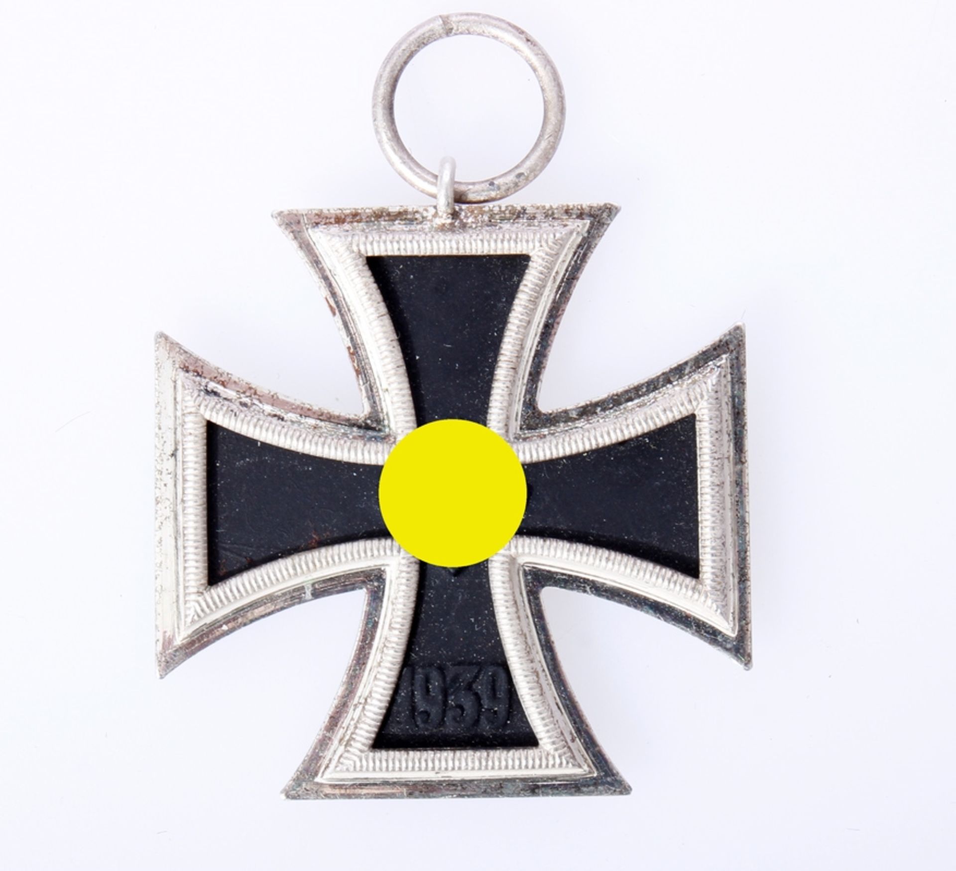 Eisernes Kreuz 2. Klasse 1939 am Band, Neusilberzarge mit Eisenkern, Hersteller 65 Klein und Quenzer - Bild 2 aus 4