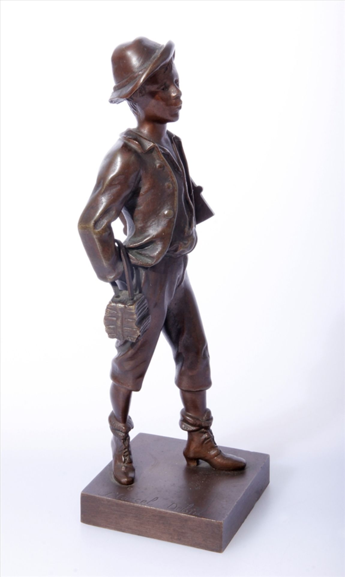 Marcel Début (1865, Paris - 1933, ebda), "Etudiant" (Student), Bronze, braun patiniert. Auf dem - Image 2 of 3