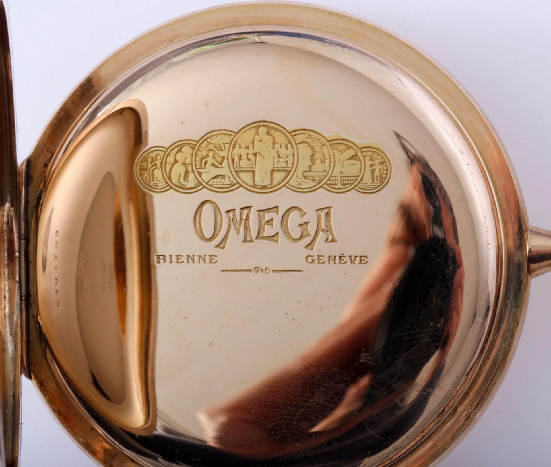 Savonette Omega, 585 Gold, 101,20 Gramm, 3 Deckel Gold, Werknummer aus 1923, Kaliber 18 SPB, - Bild 6 aus 12