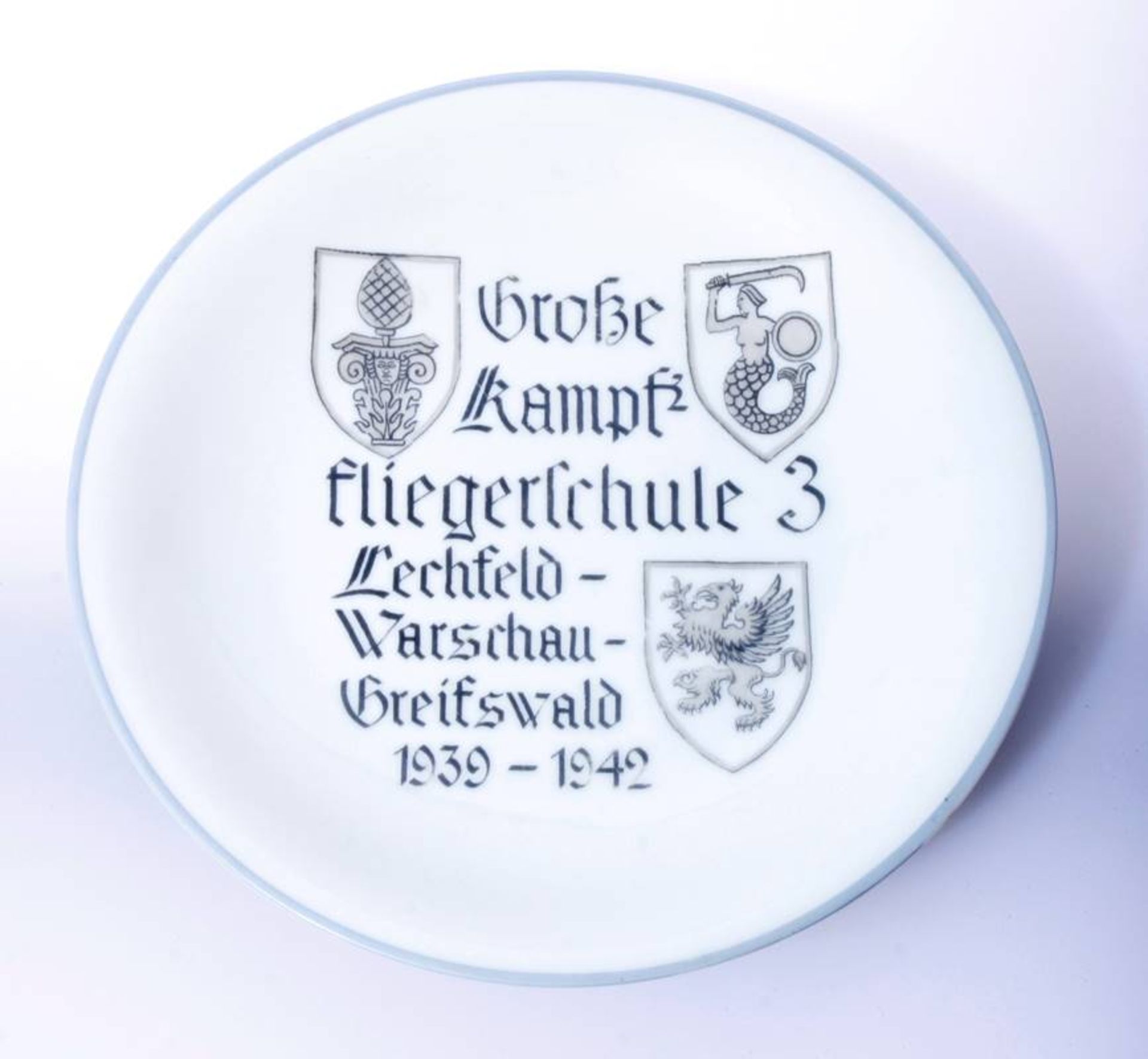 Erinnerungsteller Große Kampffliegerschule 31939-1942Lechfeld-Warschau-GreifswaldHersteller