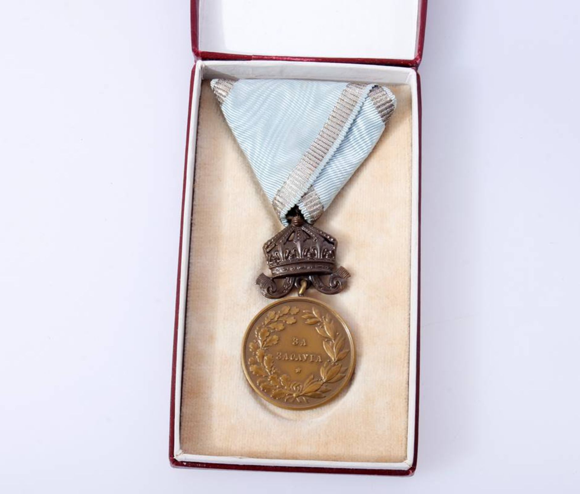 Verdienstmedaille BulgarienKöniglich Bulgarische Verdienstmedaille mit Krone am Kriegsband im - Bild 3 aus 4