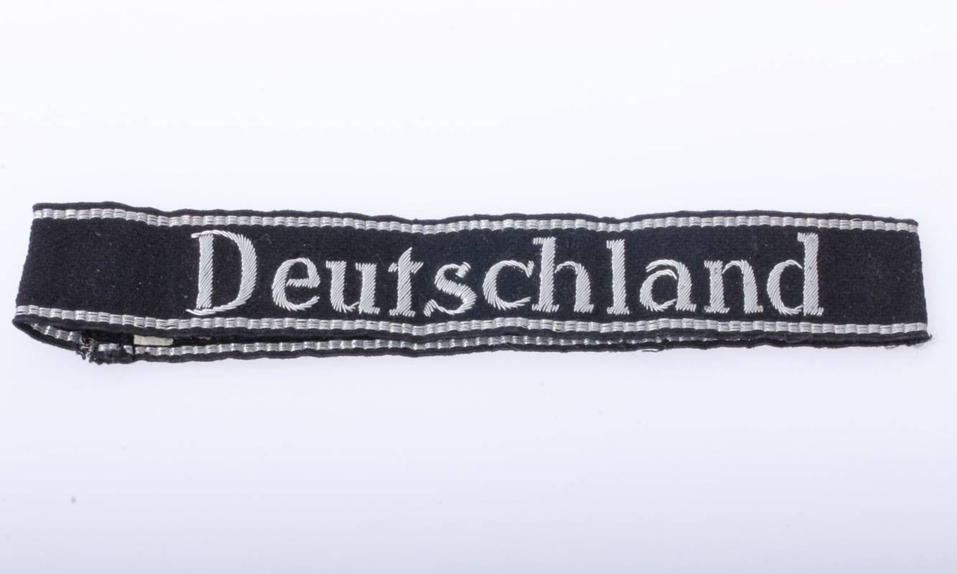 Ärmelstreifen SS Regiment DeutschlandMit Metallfaden gestickte und bekannte Ausführung für Führer.