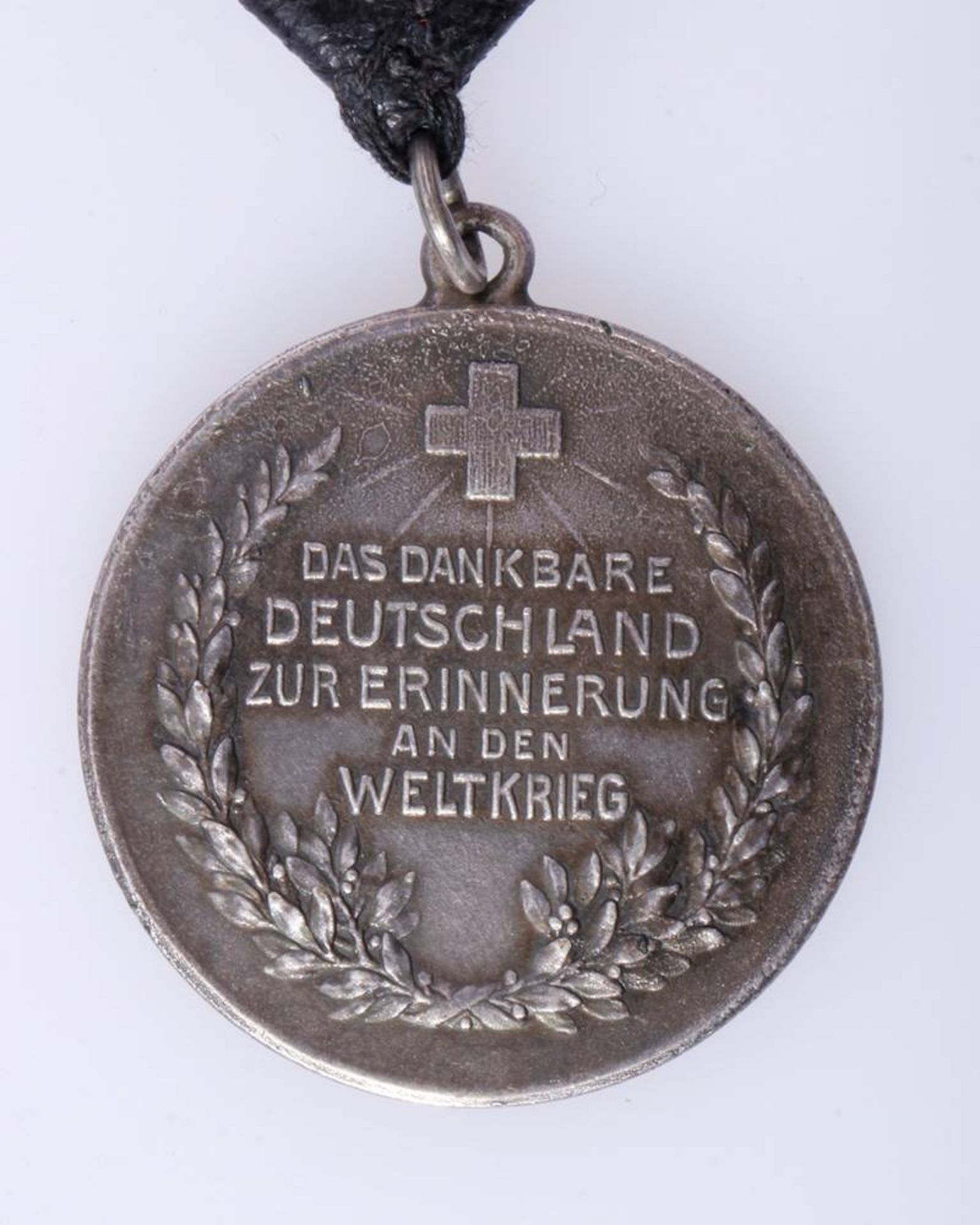 Preußen Schweiz Helvetia-Medaille Medaille von 1917 am Lederband, D: 34mm, Feinsilber-Ausführung für - Bild 2 aus 2