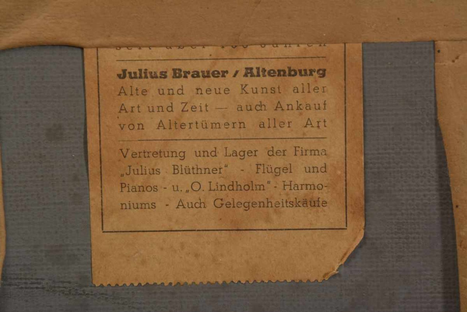 Jugendstil-Blumenstrauß Unbekannter Künstler, um 1900, Öl auf Hartfaser, u.l. unl. sign., ovaler - Image 5 of 5