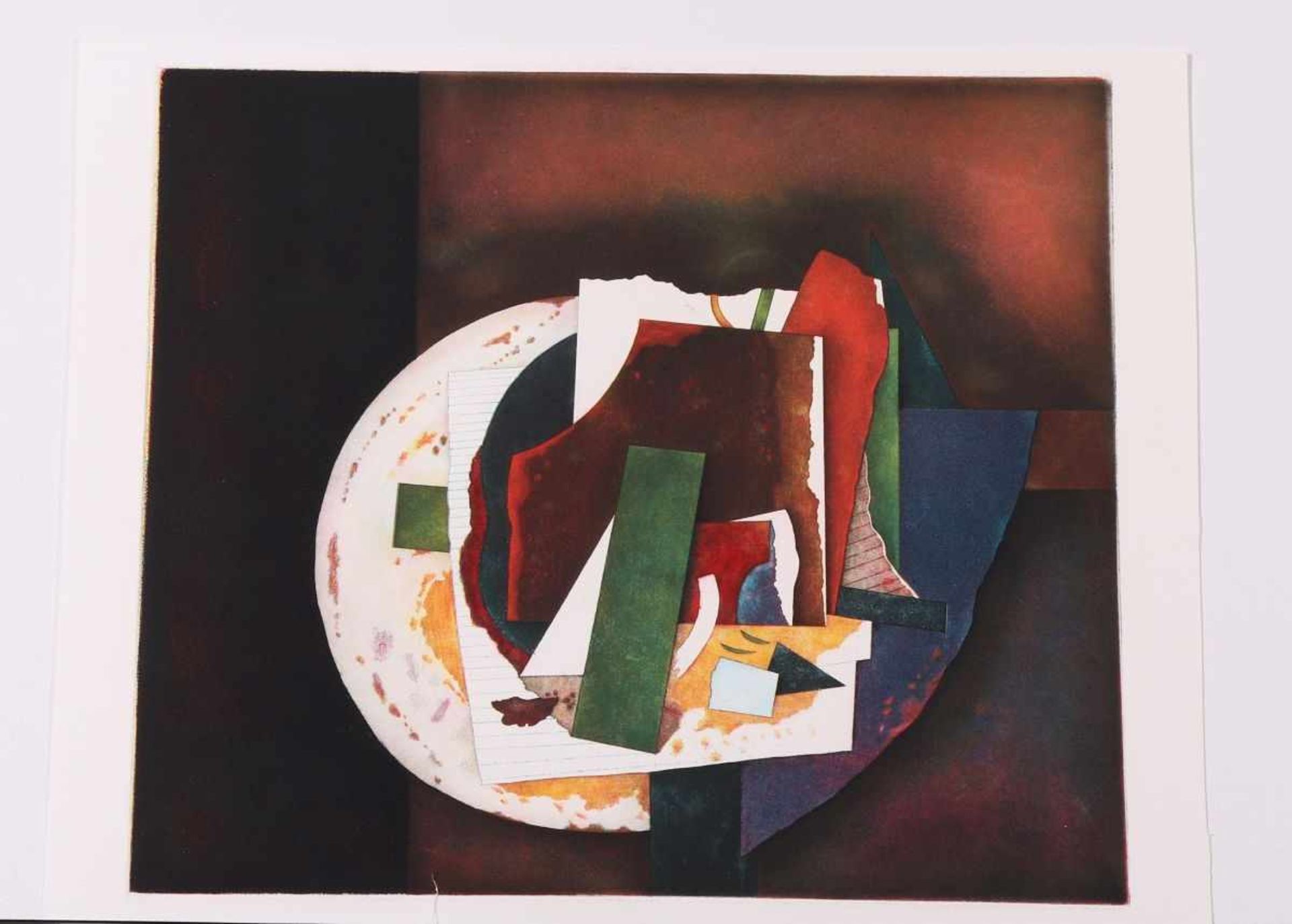 Karl Korab(1937 in Falkenstein), Aquatintaradierung, "Abstrahierte Formen", unsigniert, rückseitig