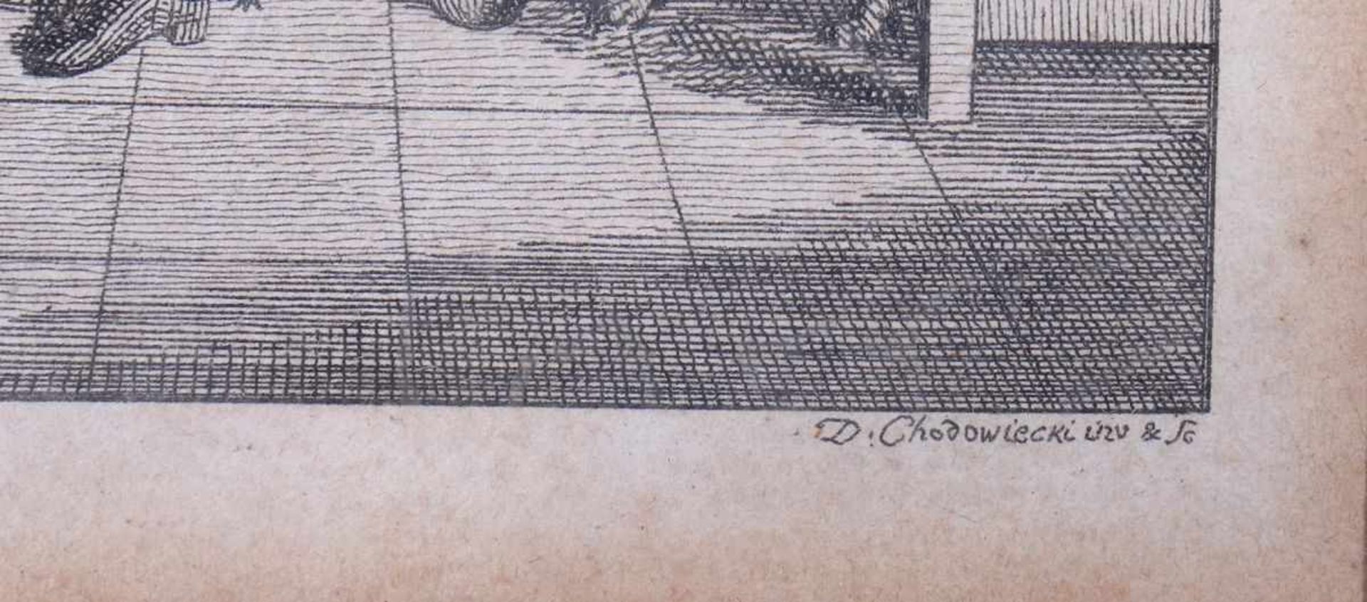 Daniel Chodowiecki (1726 in Danzig, Polen - 1801 in Berlin), (beschnittener) Kupferstich aus " - Image 2 of 2