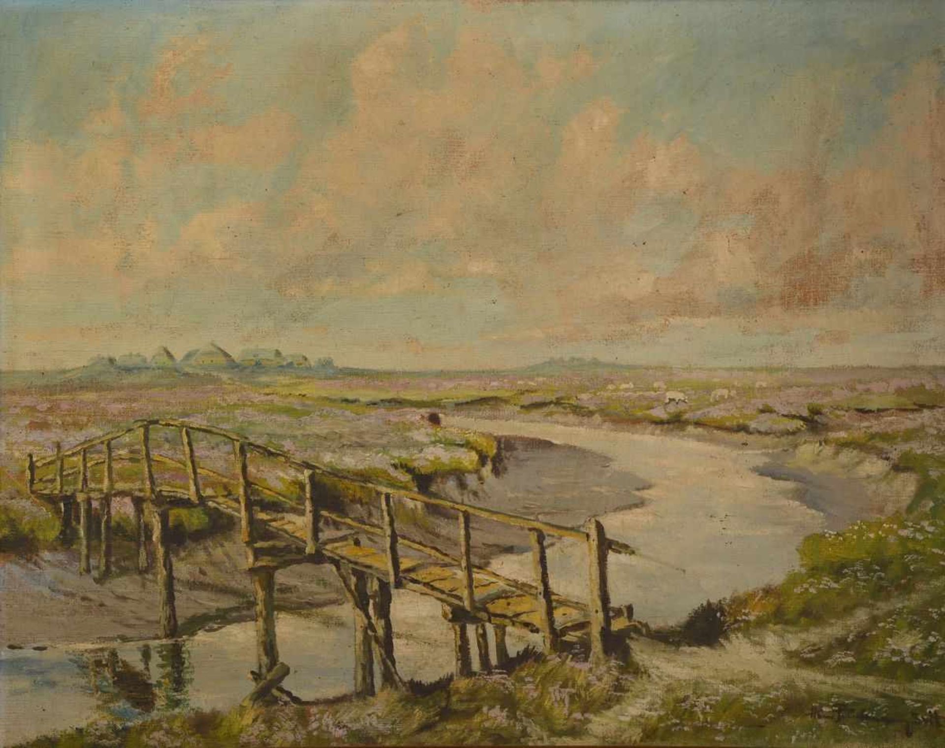 Hans Purrmann(1880 in Speyer - 1966 in Basel, Schweiz), Sylter Landschaft, u.r. sign., Öl auf - Bild 2 aus 4