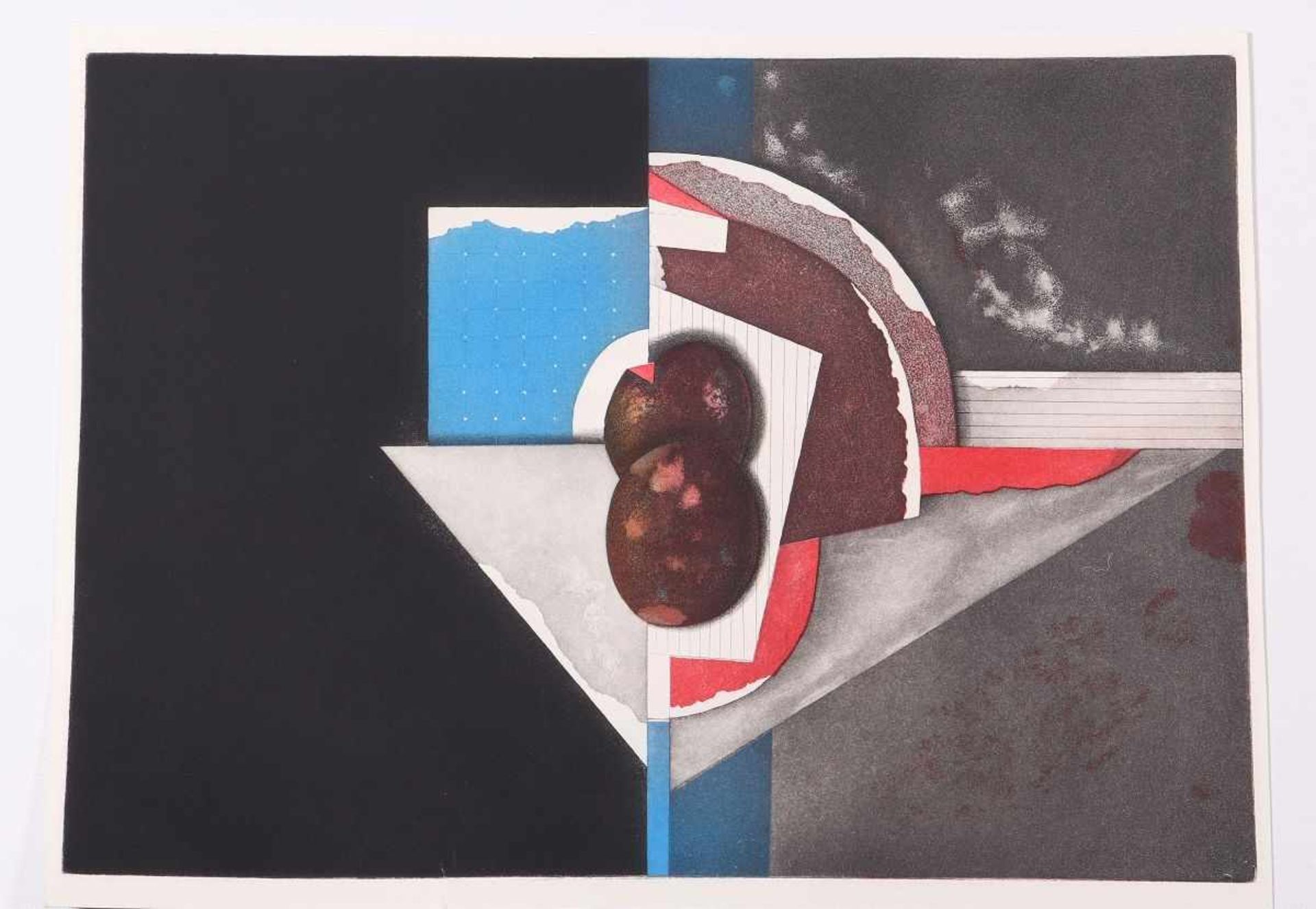 Karl Korab(1937 in Falkenstein), Aquatintaradierung, "Abstrakte Komposition", unsigniert, rückseitig