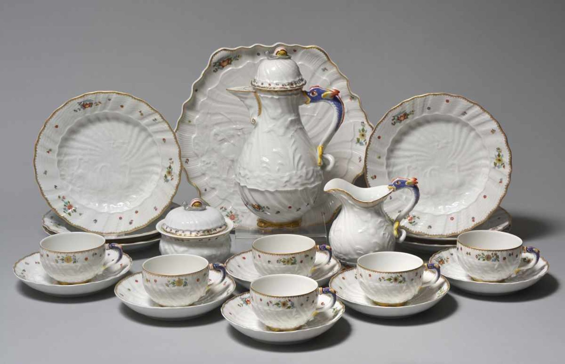 Kaffeeservice für 6 PersonenEntwurf Johann Joachim Kaendler um 1740 für Meissen im Auftrag