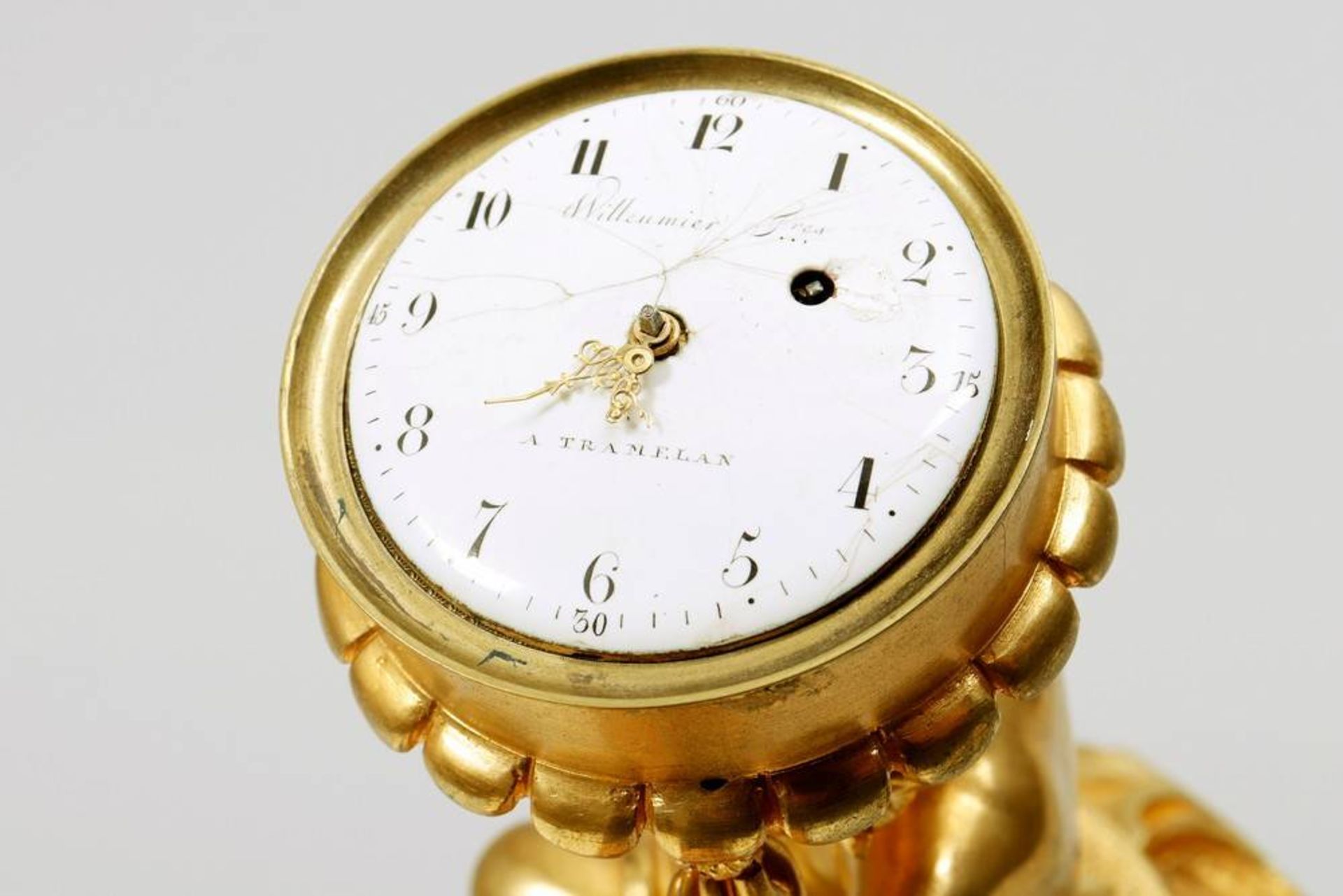 Napoleon III. table clock/watchholderHenri Picard (activ 1840-1890), gilt bronze, marked "PICARD", - Bild 5 aus 8