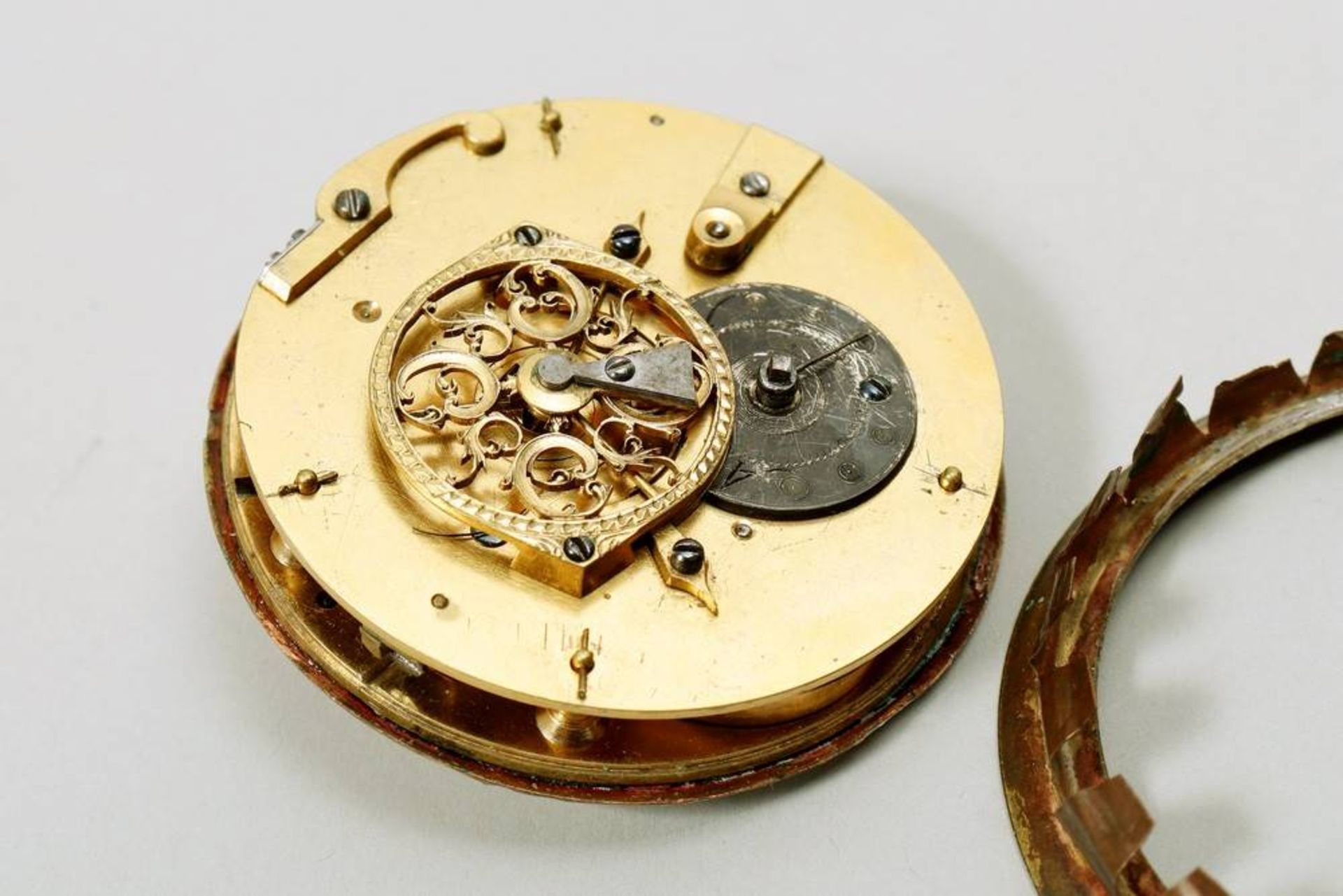 Napoleon III. table clock/watchholderHenri Picard (activ 1840-1890), gilt bronze, marked "PICARD", - Bild 6 aus 8