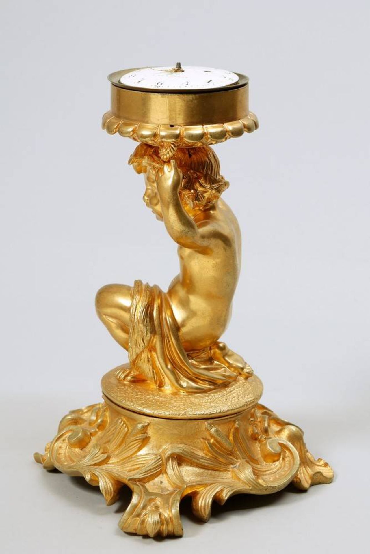 Napoleon III. table clock/watchholderHenri Picard (activ 1840-1890), gilt bronze, marked "PICARD", - Bild 4 aus 8