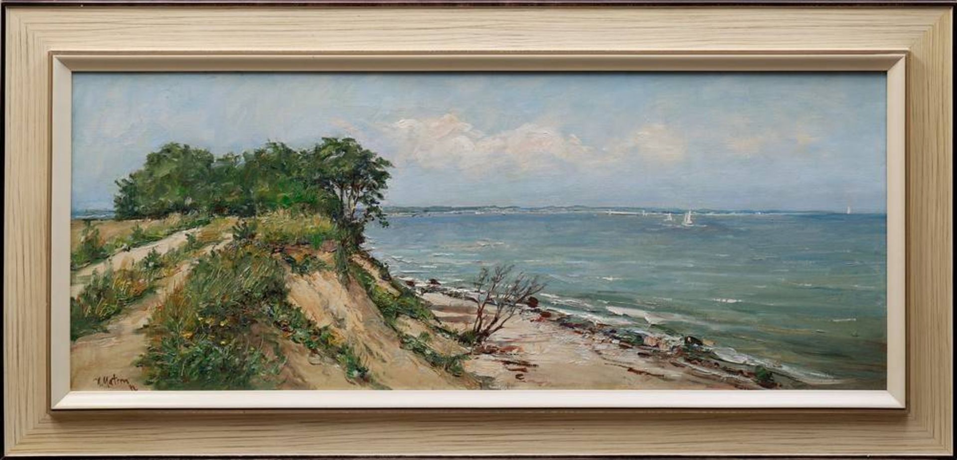 Hans-Werner Matern (1906, Rostock - 1996, Lübeck), oil on canvas, "Brodtener Ufer", signed bottom