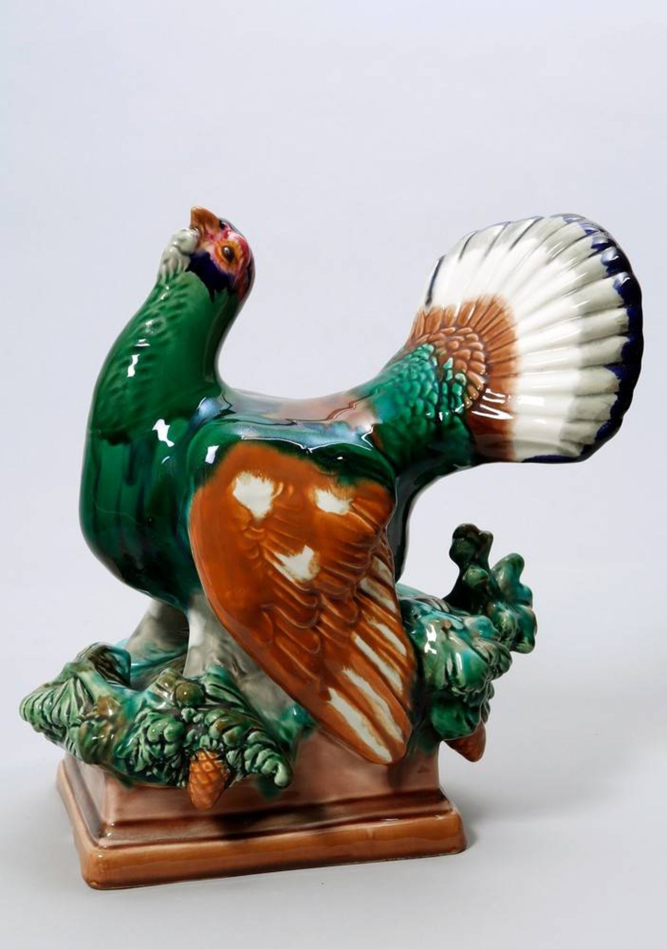 Wood grouse Konakova Fayence Factory, Russia, 20th C:, earthenware, marked, H: ca. 32cm, glaze - Bild 2 aus 6