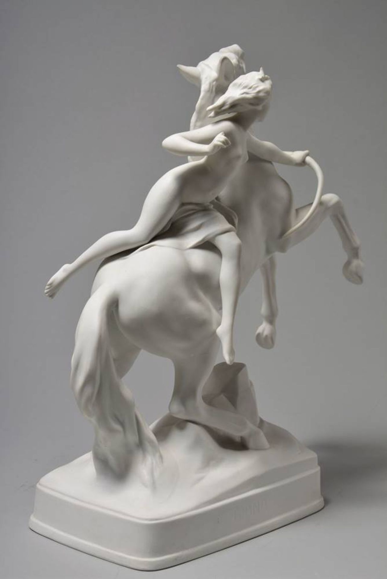 Diana on horsebackbisque porcelain, design Ludwig Tischler for Pirkenhammer, ca. 1920/30, base - Bild 3 aus 6