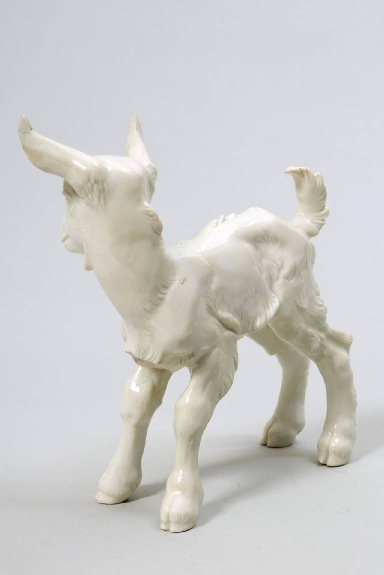 Standing goat Allach, 1933-45, porcelain, pressmark, no. "108", H: 15cm, extensively restored, - Bild 3 aus 5