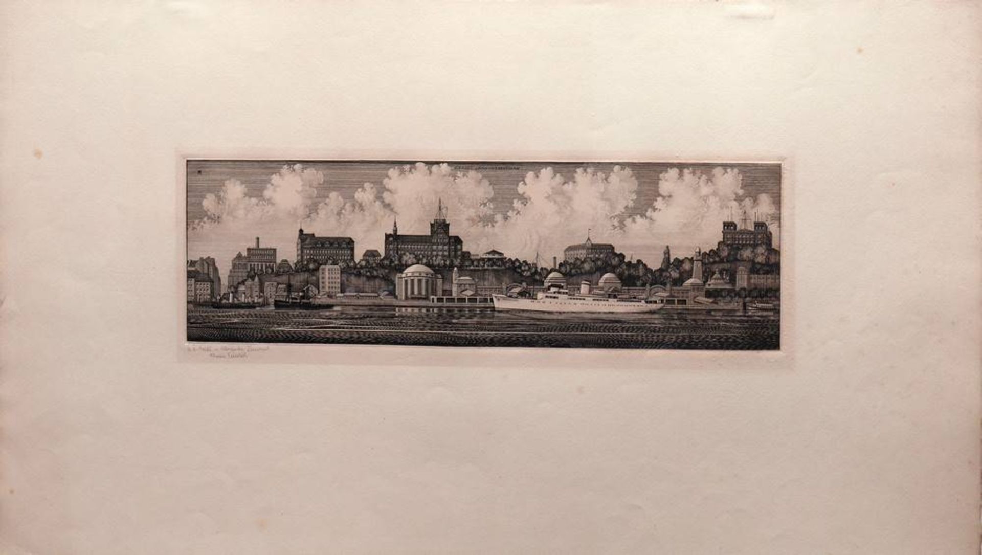 Alexander Friedrich(1895, Hamburg - 1968, ibid), St. Pauli jetty, etching, signed bottom left "A. - Bild 2 aus 2