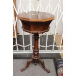 A mid Victorian walnut and mahogany teapoy,