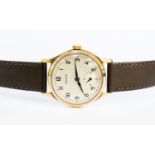 Garrard yellow metal cased Gents wrist watch with subsidiary dial