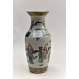 A 19th century Chinese famille rose baluster shape vase,