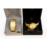 A Gruen gold plated Gents wristwatch and a Pierre Cardin watch (2)