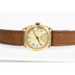 An Art Deco 9 ct gold wristwatch