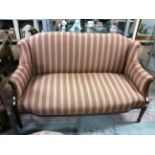 An Edwardian mahogany and satinwood inlaid two seater settee,