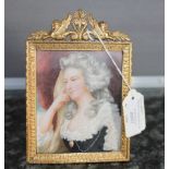 19th Century English School, a portrait miniature of a lady wearing a lace trimmed black dress,