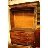 An early Victorian mahogany linen press