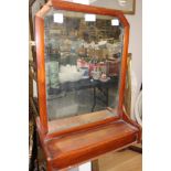 A 20th Century wall hanging dressing room mirror, together with a mahogany framed ,