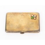 A Victorian small silver gilt cigarette case, hallmarked 1887, George Wilkinson,