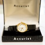 An Accurist Ladies gold plated stainless steel wrist watch with Japan movements