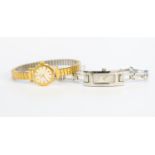 A lady's gold-plated Omega wristwatch;
