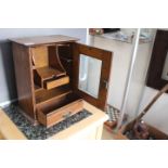 Early 20th Century Oak glazed smokers cabinet with single door 40 x 32 cm 1