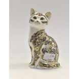 A Royal Crown Derby limited edition Majestic Cat silver button