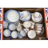 Early 20th Century Allerton's blue and White floral tea set to include cups, saucers,