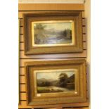 Sydney Inens (British, circa late 19th Century, landscapes, signed, oils, a pair, 25 cms by 44 cms,