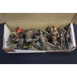 A small collection of assorted horseback painted lead figures (one box)