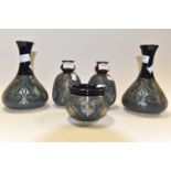 Group of five early 20th Century Langley vases, small,