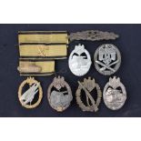 Reproduction WW2 Third Reich Heer / Army war badges to include: Paratrooper badge,