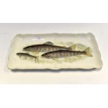 A Royal Staffordshire Pottery serving plate, printed with three brown trout, printed marks,