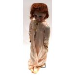 Large French bisque head doll, impressed mark,