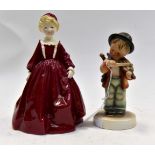 A German Goebel figurine and a Royal Worcester figurine Grandmothers Dress