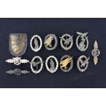 Reproduction WW2 Third Reich Luftwaffe war badge collection to include: Krim sheild,