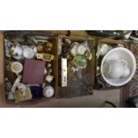 Mixed lot of ceramics to include plates, a resin Art Deco style female figurine,