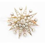 A Victorian diamond star brooch/pendant,